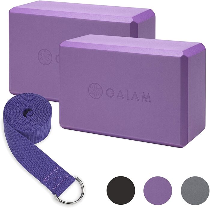 2 Yoga Blocks with Stretch Strap